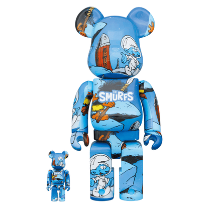 400% + 100% Bearbrick Les Schtroumpfs - Le Cosmoschtroumpf