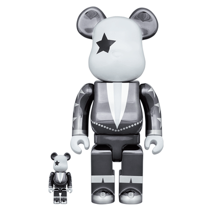 400% + 100% Bearbrick Kiss Star Child Chrome Ver.