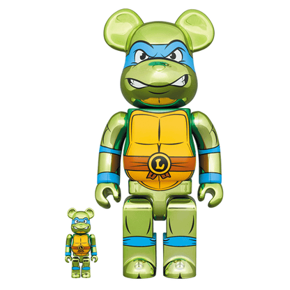 400% + 100% Bearbrick Leonardo Chrome Ver. (Tortues Ninja - TMNT)