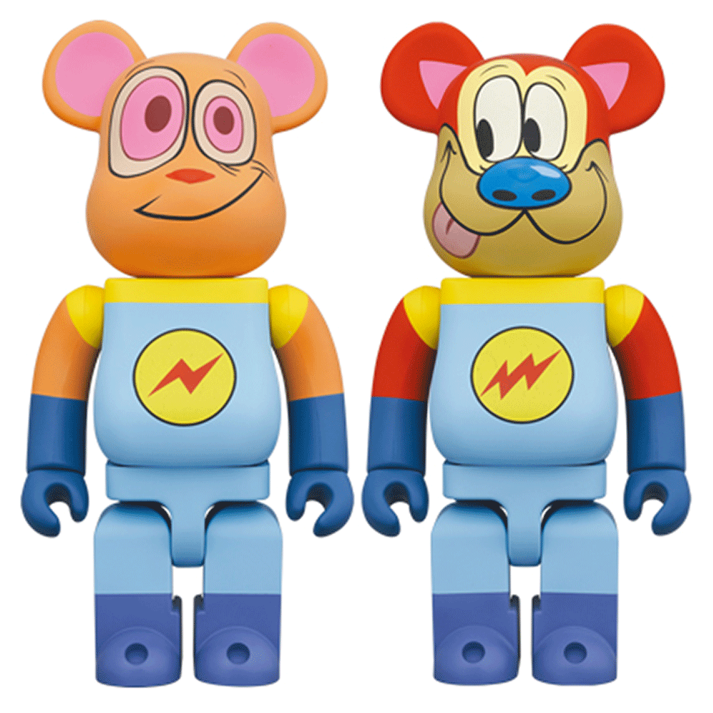 400% Bearbrick Ren & Stimpy Space Madness 2PCS SET