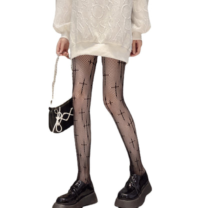 Dark Gothic Lolita Cross Fishnet Stockings | Magic Stories