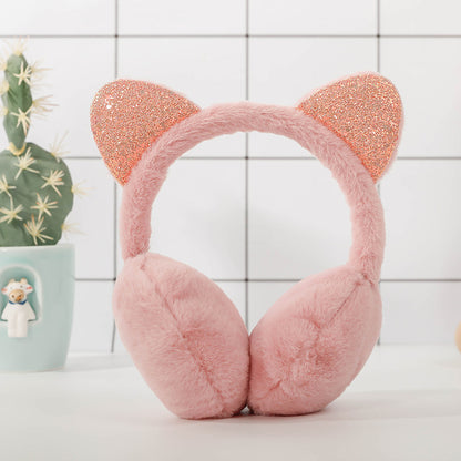 Warm Sequined Cat Ears Plush Earmuffs — packaging