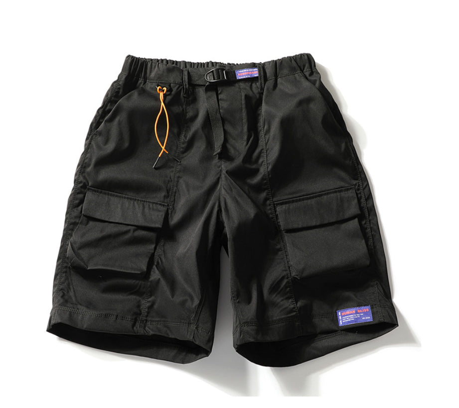 Mens Summer Work Shorts Japanese-style Streetwear Brand Pants — detail