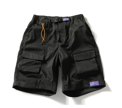 Mens Summer Work Shorts Japanese-style Streetwear Brand Pants — detail