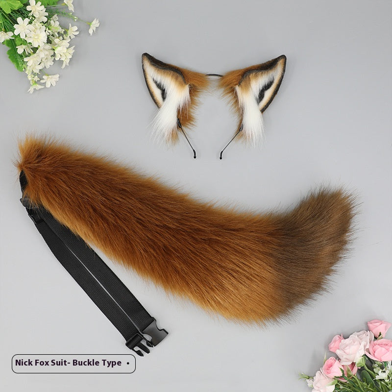 Simulation Animal Ears Hair Accessories Plush Headband — in use