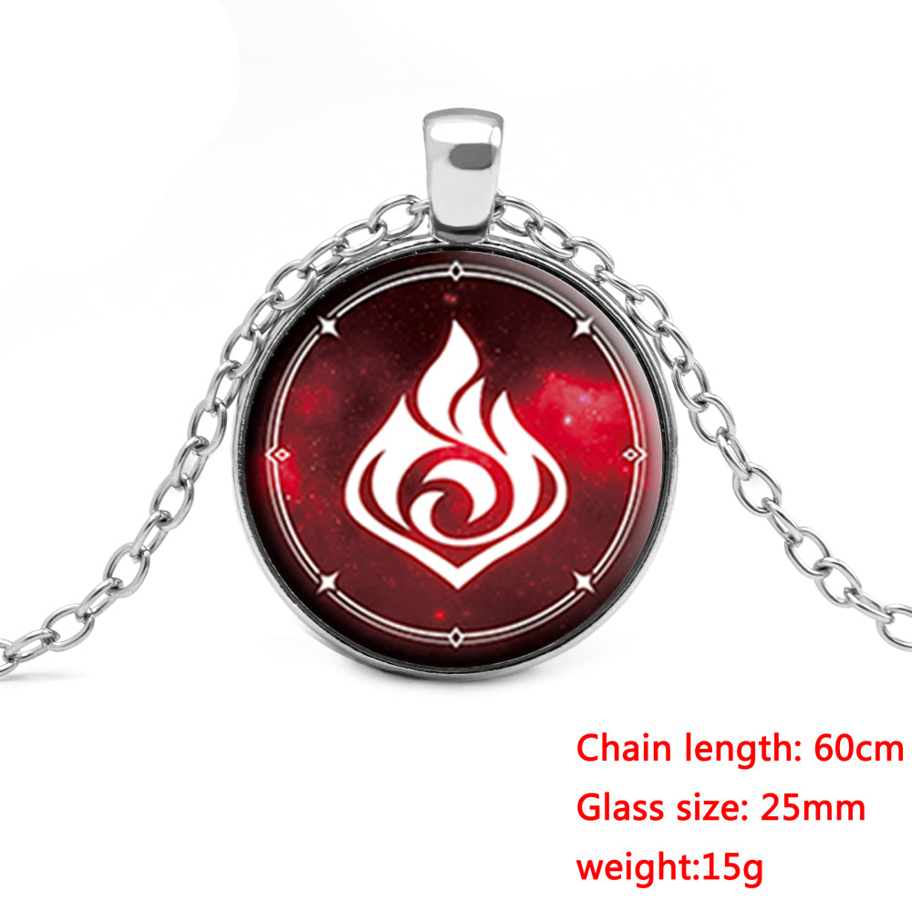 Genshin Impact Glow In The Dark Necklace Glass Pendant Luminous Necklaces — detail