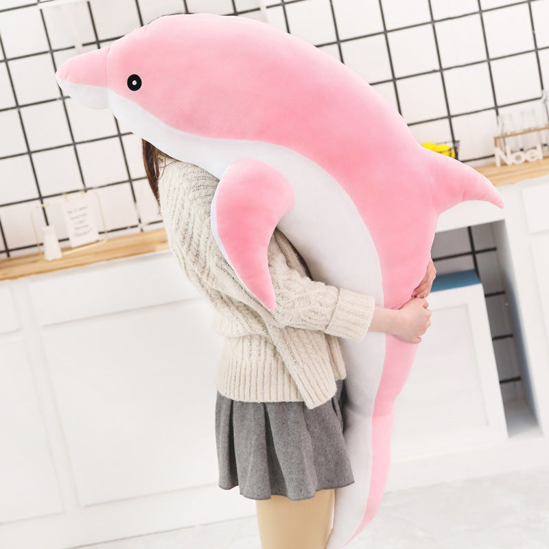 Dolphin plush play — scale reference