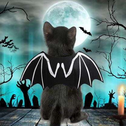 Dog Halloween Costumes Dog Bat Costume Cool Luminous Skeleton Bone Bat Wings Pets Cosplay Costumes Dress — scale reference