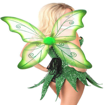 Christmas Halloween Costume Cosplay Cosplay Dress Fairy Wings — back view