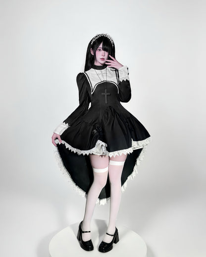 Dark-style Embroidered Halloween Nun Costume | Magic Stories