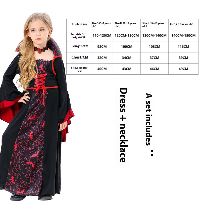 Halloween Witch Vampire Costume Horror Skull Dress Up Performance — in use