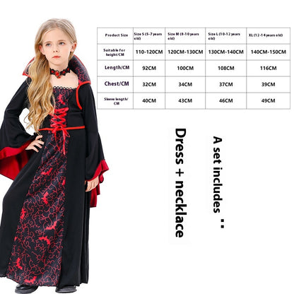 Halloween Witch Vampire Costume Horror Skull Dress Up Performance — in use