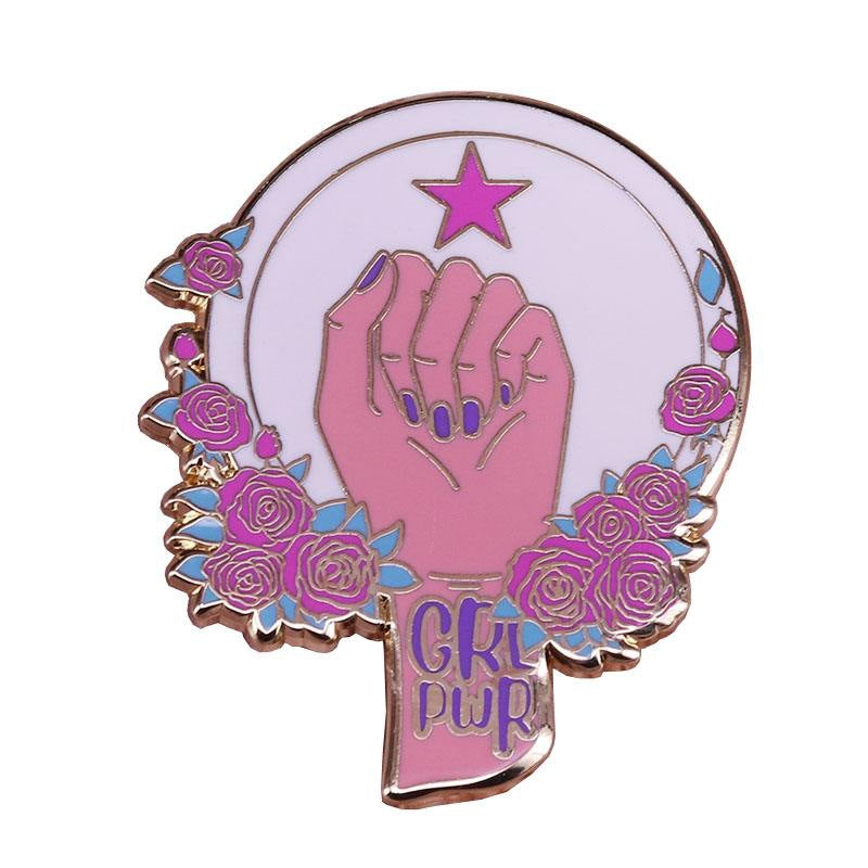 Enamel Pin Creative Cartoon Metal Brooch Pin — side view