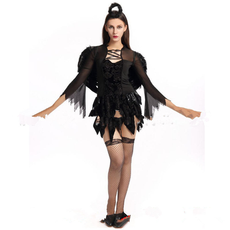 Halloween angel costume — side view