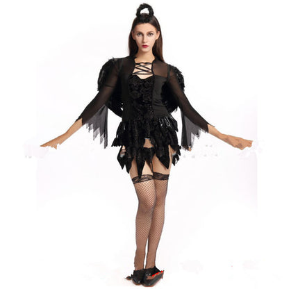 Halloween angel costume — side view