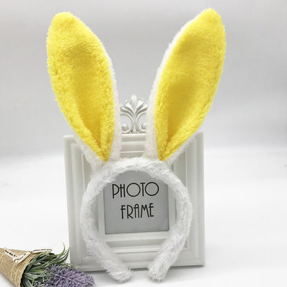 Plush Bunny Ears Headband Headdress — side view