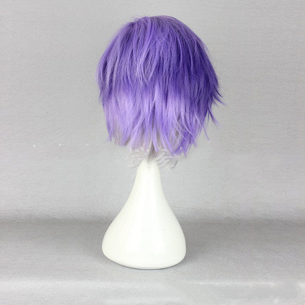 Gradient color cosplay wig — side view