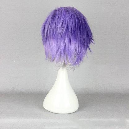 Gradient color cosplay wig — side view