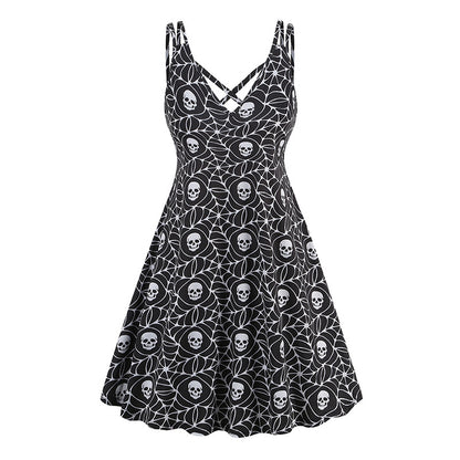 V-neck Strap Halloween Printed Pumpkin | Magic Stories