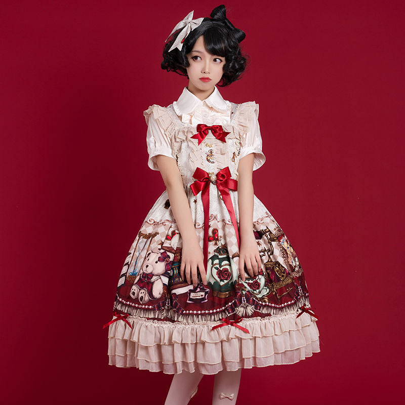 Lolita JSK Suspender Dress Japanese Lolita Dress Skirt Lo Lolita — detail