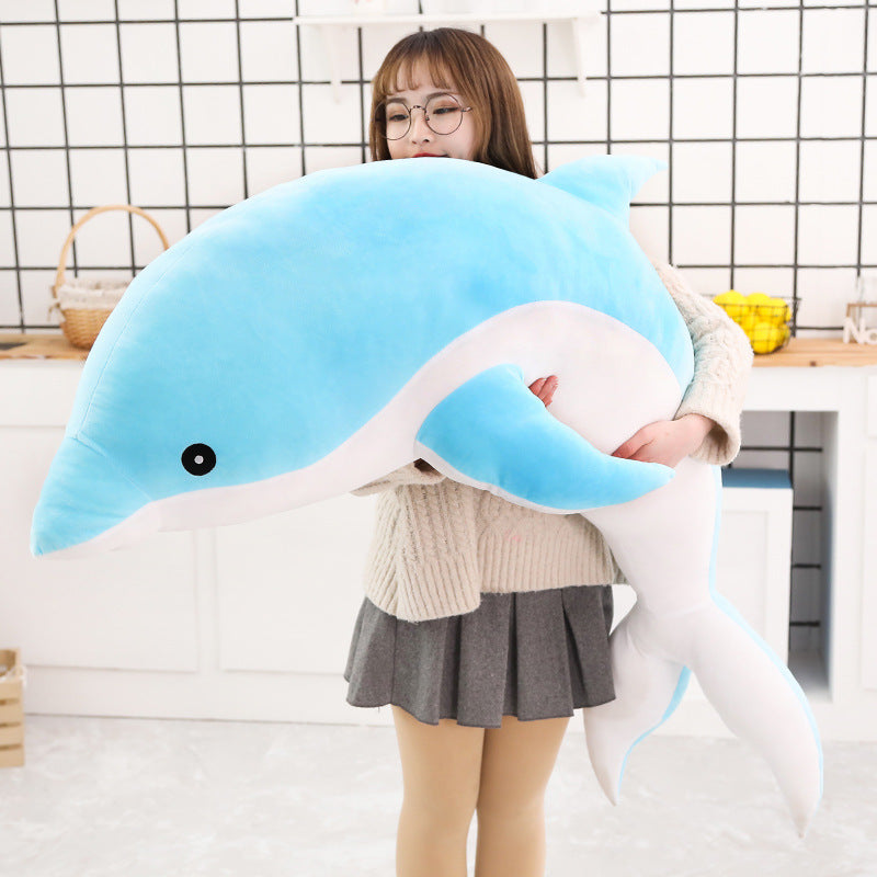 Dolphin plush play — detail