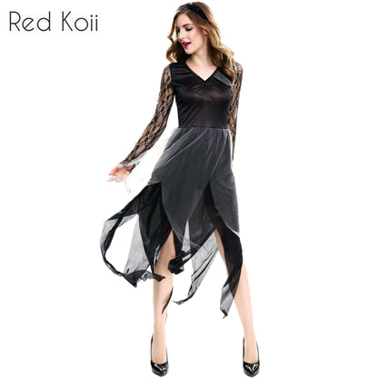 Masquerade Costume Party Dark Vampire Bride Cosplay Suit — side view