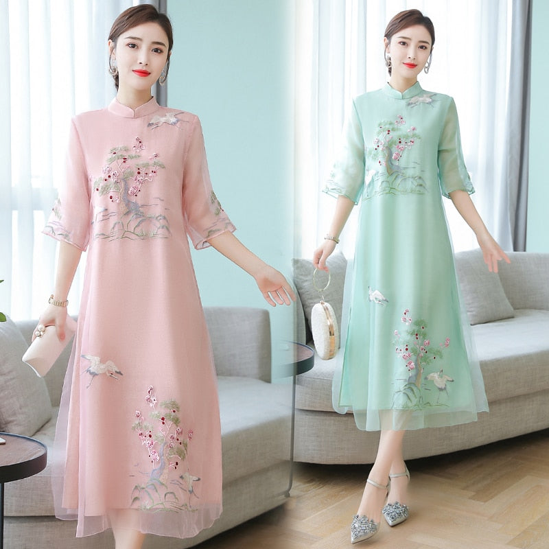 Cheongsam Dress Improved Hanfu Ethnic Embroidery Dress — packaging