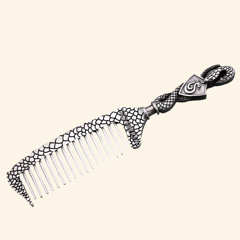 Wizard House Retro Metal Hair Comb — side view