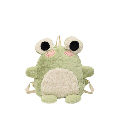 Soft And Adorable Frog Doll Plush Bag — side view