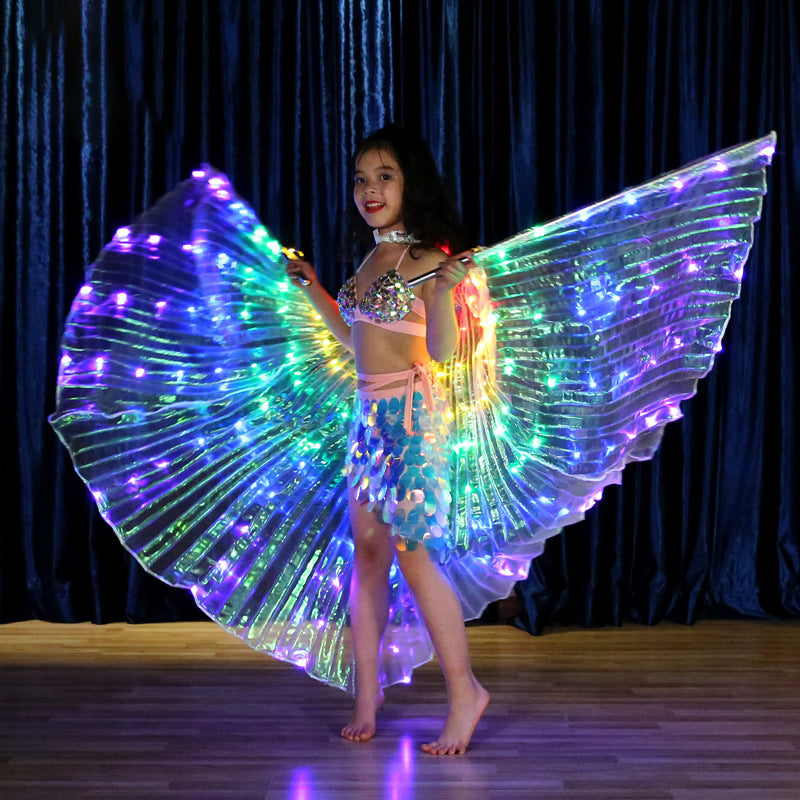 LED Butterfly Wings Halloween Stage Performance Props Women Dance Prop DJ LED Dance Wings Light Up Wing — scale reference