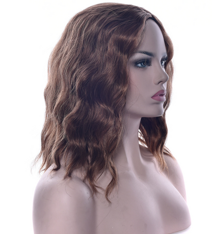 Black Short Curly Hair Cap, High Temperature Silk Short Hair Cosplay Wig Headgear — back view