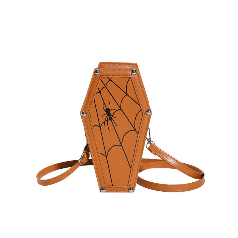 Halloween Coffin-Shape Shoulder Bag — scale reference