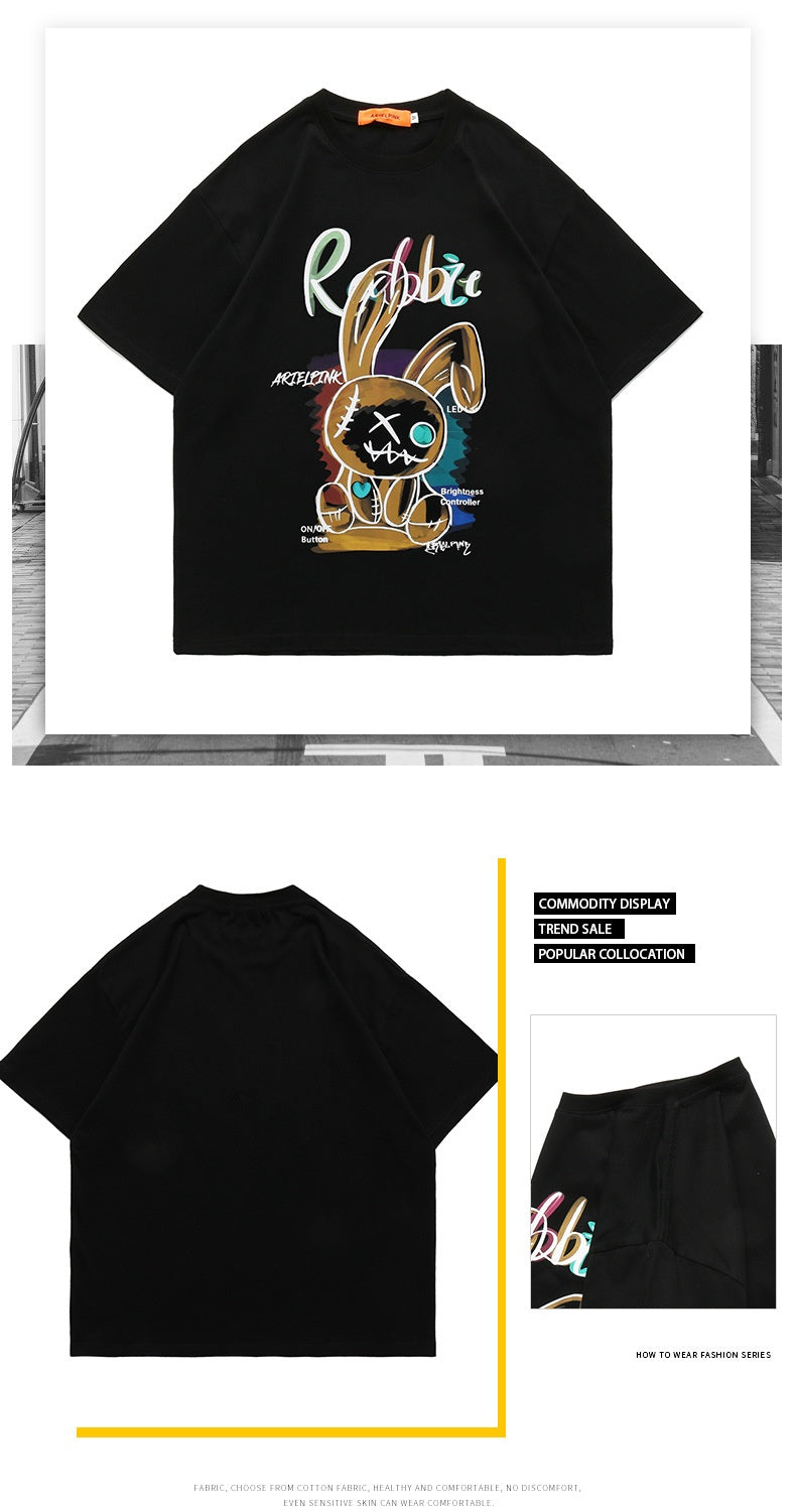 Cartoon Anime Loose T-shirt Round Neck Pullover Leisure Short Sleeve — packaging