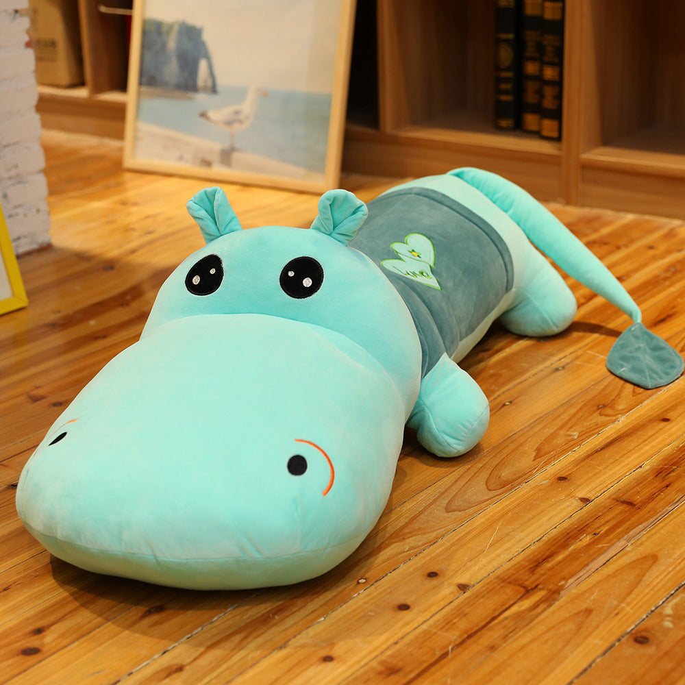 Hippo-shaped Long Pillow Plush Toy | Magic Stories