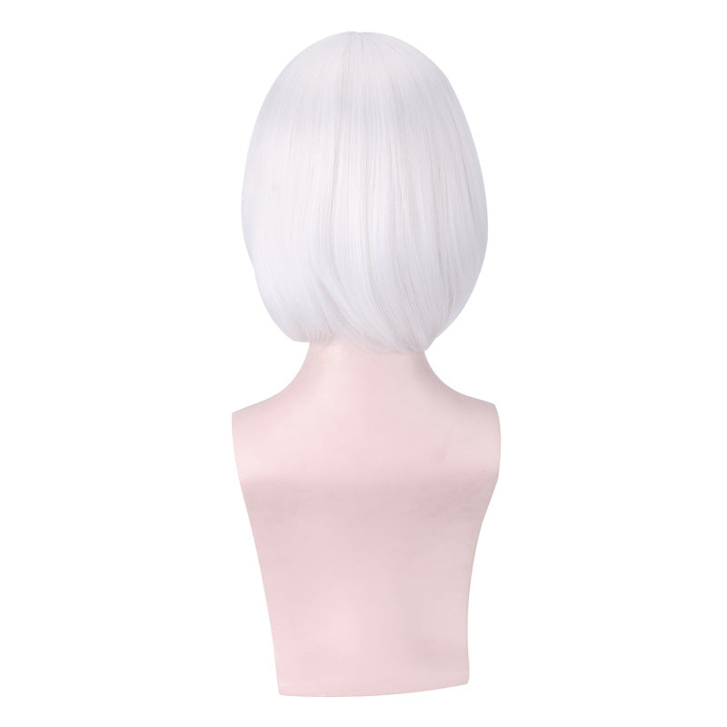 cosplay wig silver grey — back view