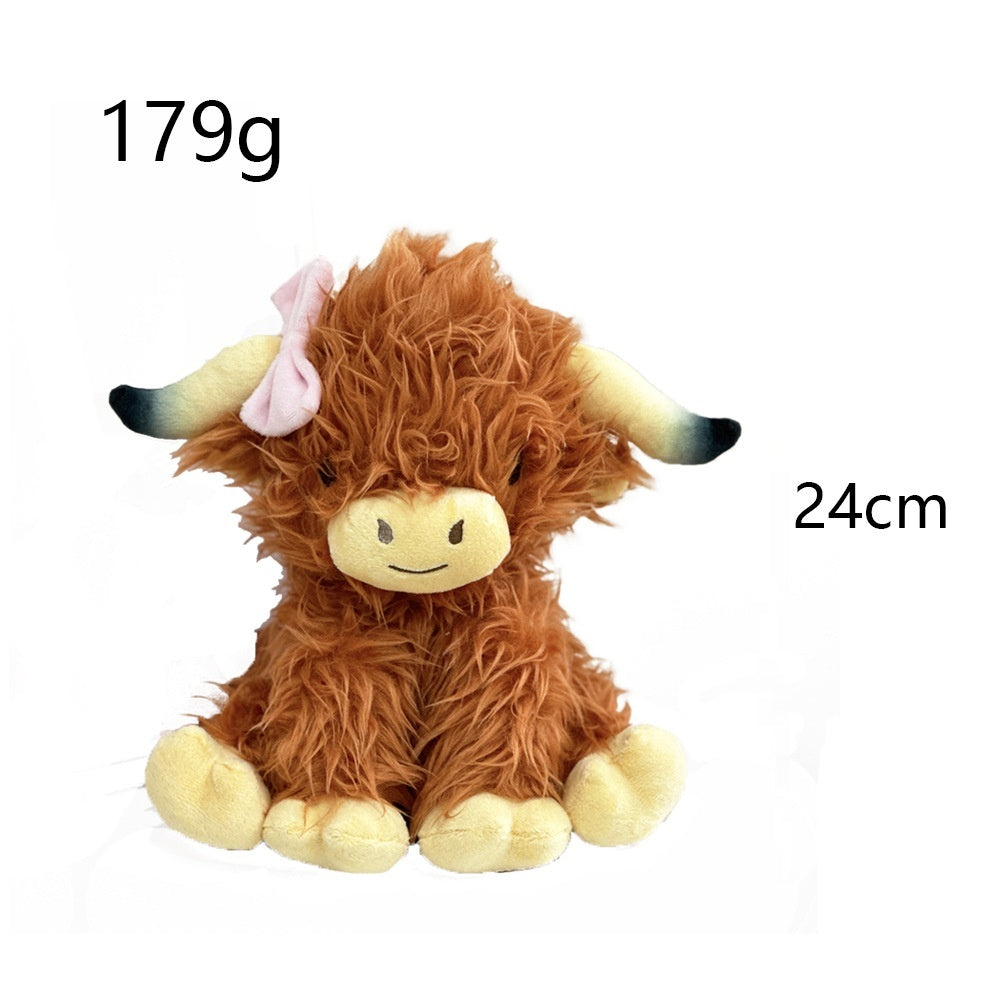 New Bow Highland Cow Plush Doll — packaging