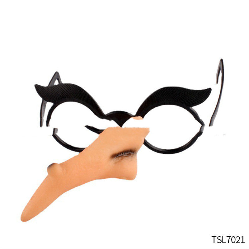 Halloween Costume Witch Spider Pendant Witch Hat Black Cloak Nose Eyes Suit — detail