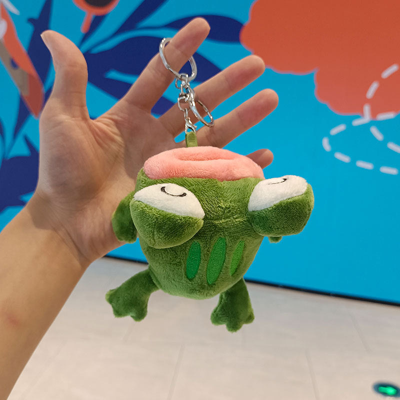 Plush Doll Sausage Lip Frog Toy Pendant — back view