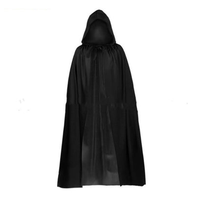 Halloween Costume Witch Spider Pendant Witch Hat Black Cloak Nose Eyes Suit — back view