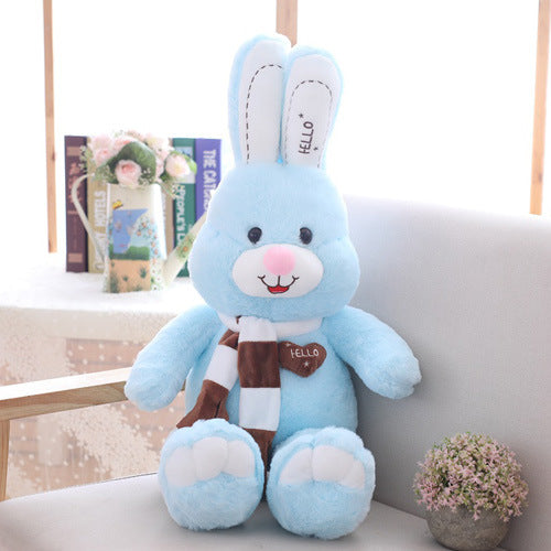 Rabbit plush doll — in use