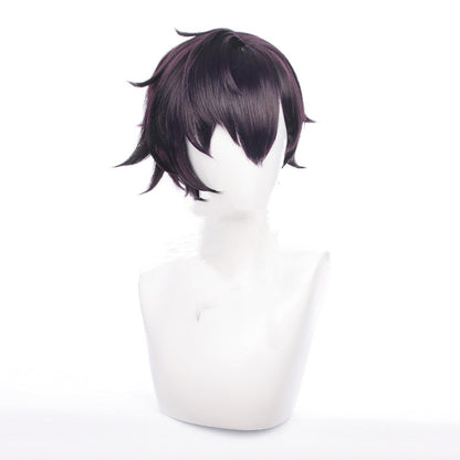 Men's Cosplay Wig Reverse Dark Purple Short Hair — detail