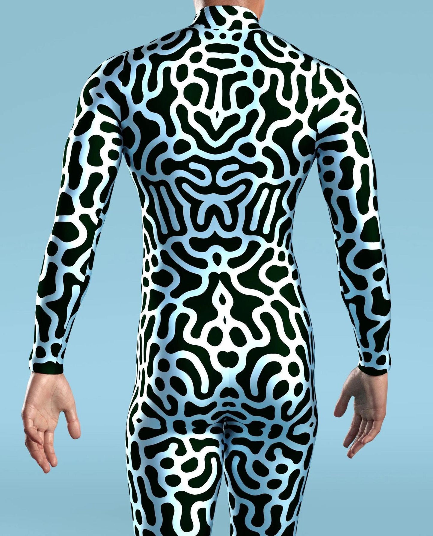 Halloween Tights 3D Digital Printing Cosplay One-piece Play Costume — back view