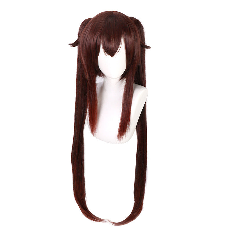Brown And Black Face Shape Cosplay Game Anime Wig — scale reference