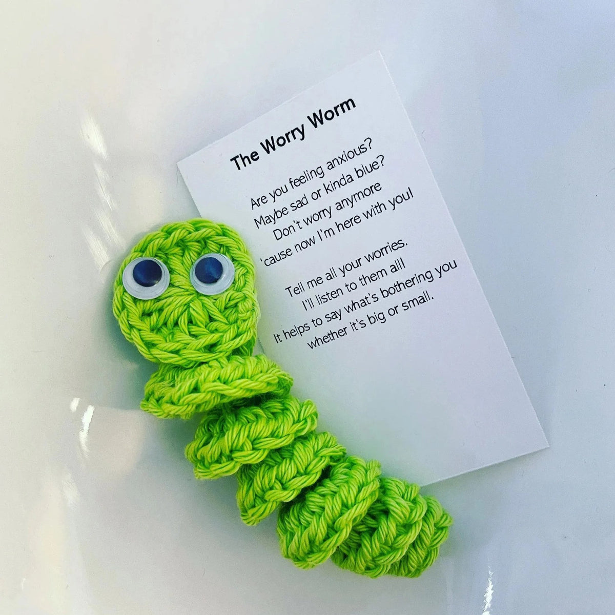 Worried About Worm Knitted Plush Gifts Plush Toy — back view