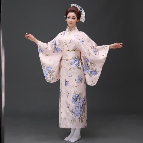 Japanese God Girl Kimono Female Formal Dress — back view