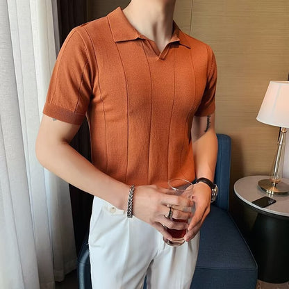 Men's Harajuku Polo Shirt Half Sleeve Men's T-shirt Fashion — detail
