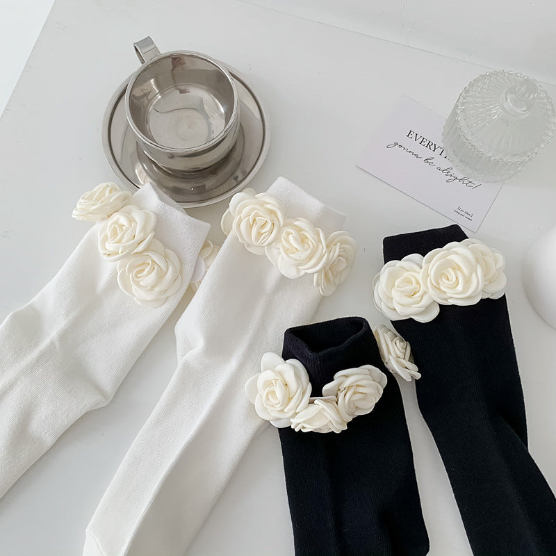Three-dimensional Camellia Tube Socks | Magic Stories