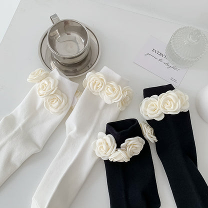Three-dimensional Camellia Tube Socks | Magic Stories