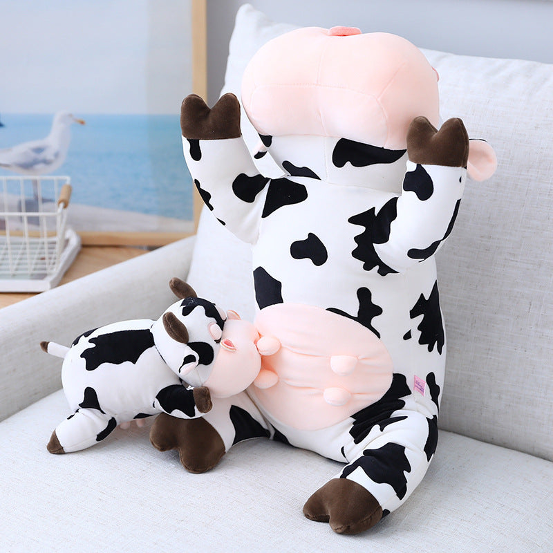 Cow plush pillow — side view