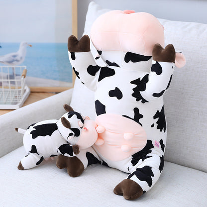 Cow plush pillow — side view
